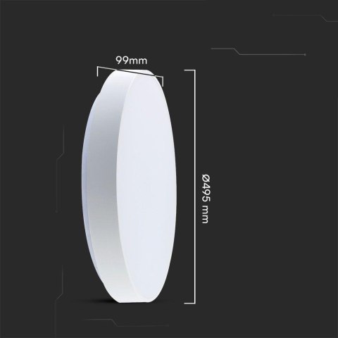 Plafon V-TAC 60W ELEGANT fi.49cm CCT Pilot TIMER VT-8564 3000K-6500K 6000lm