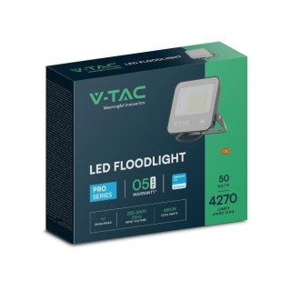 Projektor LED V-TAC 50W 100Lm/W Przewód 1mb SAMSUNG CHIP Czarny VT-44055 6500K 4270lm 5 Lat Gwarancji