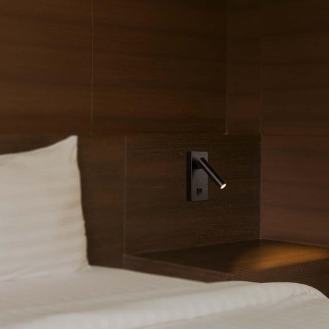 Lampa Oprawa LED V-TAC 2W Kinkiet Hotel Łóżko Włącznik Czarny VT-402 3000K 150lm
