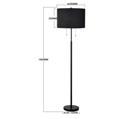 Lampa podłogowa Fogo czarna 2xE27 Light Prestige