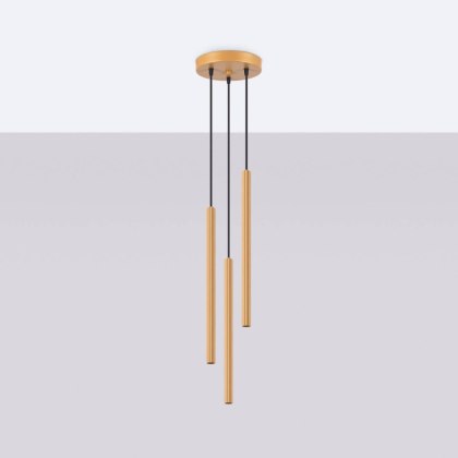 Sollux Lighting Lampa wisząca ARCHE 3P złota