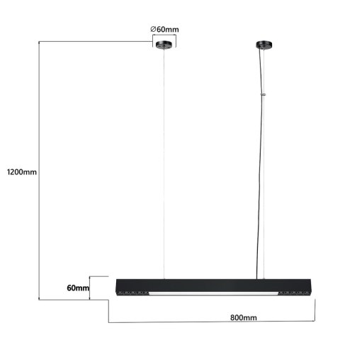 Lampa wisząca Cali M czarna Tuya LED CCT Light Prestige