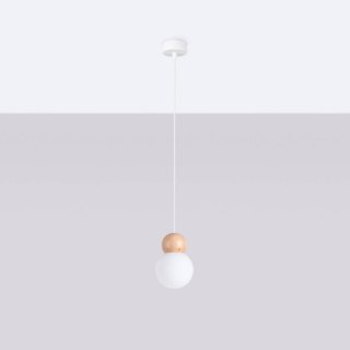 Lampa wisząca PEKKA 1 biała/naturalne drewno