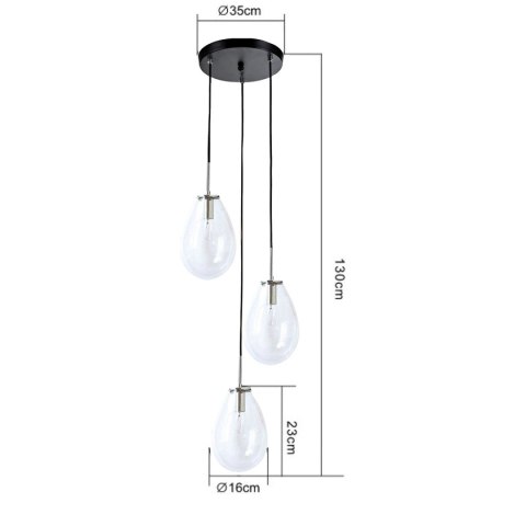 Lampa wisząca Fondi czarna 3xE14 Light Prestige