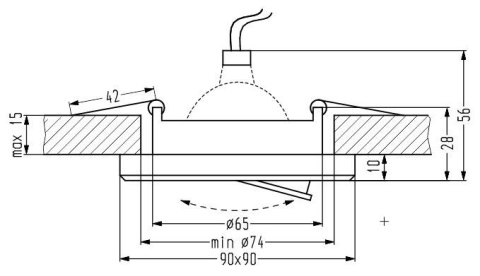 Oprawa stropowa czarna szklana kwadrat oczko SSU-13 Candellux 2263809