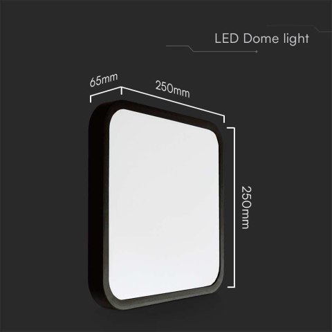 18W LED DOME LIGHT WITH SAMSUNGCHIP 4000K SQ,BLACK FRAME IP44