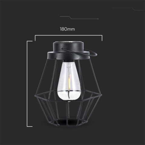 SOLAR LED LAMPHOLDER METAL+BLACK BODY D180*H210