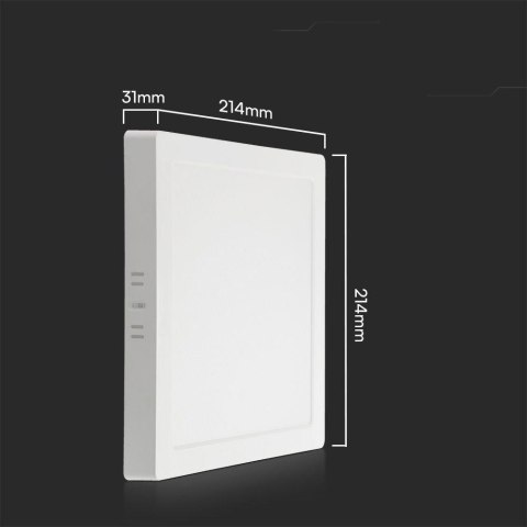 Panel Natynkowy V-TAC 18W LED SAMSUNG CHIP Kwadrat 214x214mm VT-60018SQ-S 3000K 1850lm