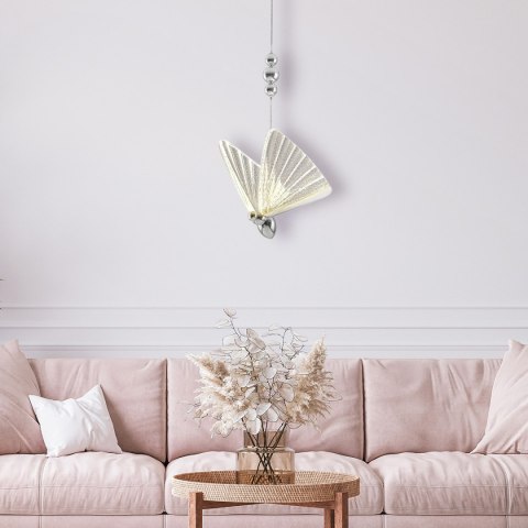 Lampa wisząca Mariposa 1 srebrna LED CCT Light Prestige