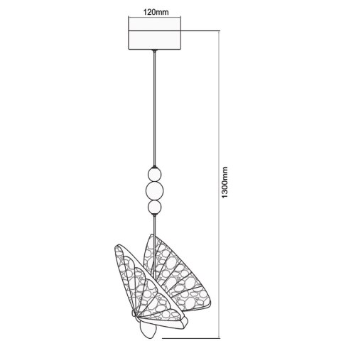 Lampa wisząca Mariposa 1 srebrna LED CCT Light Prestige