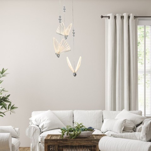 Lampa wisząca Mariposa 3 srebrna LED CCT Light Prestige