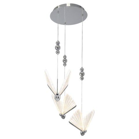 Lampa wisząca Mariposa 3 srebrna LED CCT Light Prestige