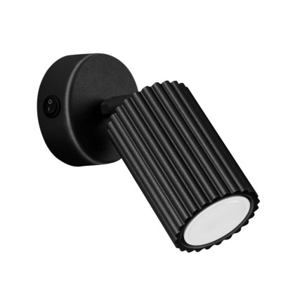 Sollux Lighting Kinkiet KARBON czarny z włącznikiem