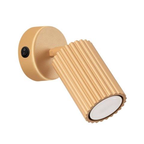 LAMPA ŚCIENNA Kinkiet KARBON złoty z włącznikiem