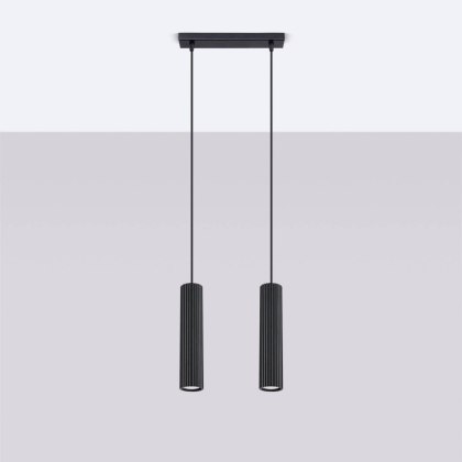 Sollux Lighting Lampa wisząca KARBON 2 czarny