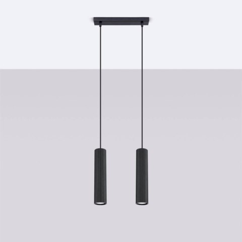 ŻYRANDOL LAMPA SUFITOWA Lampa wisząca KARBON 2 czarny