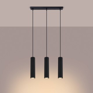 ŻYRANDOL LAMPA SUFITOWA Lampa wisząca KARBON 3L czarny