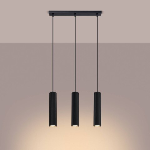 ŻYRANDOL LAMPA SUFITOWA Lampa wisząca KARBON 3L czarny