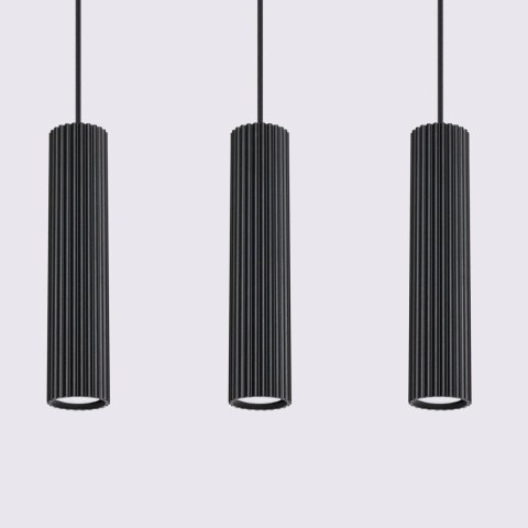 ŻYRANDOL LAMPA SUFITOWA Lampa wisząca KARBON 3L czarny