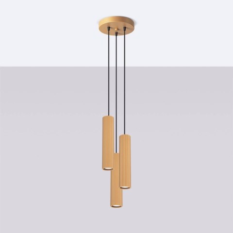 ŻYRANDOL LAMPA SUFITOWA Lampa wisząca KARBON 3P złoty