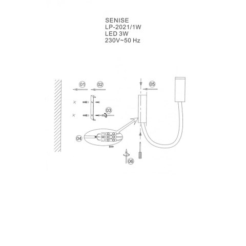 Kinkiet na elastycznym wysięgniku Senise czarny LED 3000K Light Prestige