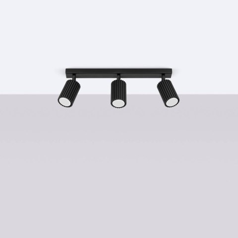 PLAFON LAMPA SUFITOWA REFLEKTOR LISTWA KARBON 3L czarny