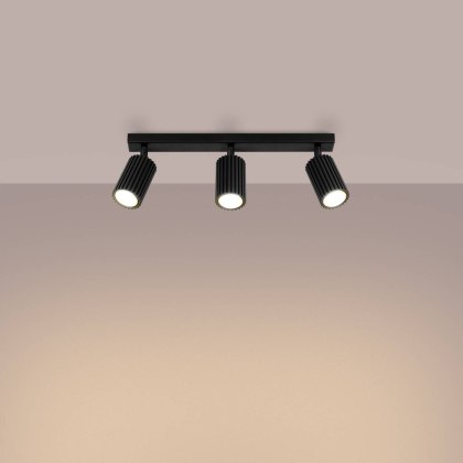 PLAFON LAMPA SUFITOWA REFLEKTOR LISTWA KARBON 3L czarny