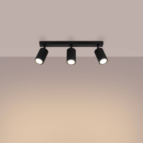 PLAFON LAMPA SUFITOWA REFLEKTOR LISTWA KARBON 3L czarny