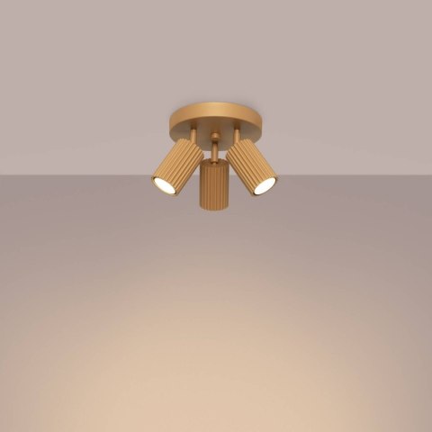 PLAFON LAMPA SUFITOWA REFLEKTOR KARBON 3P złoty