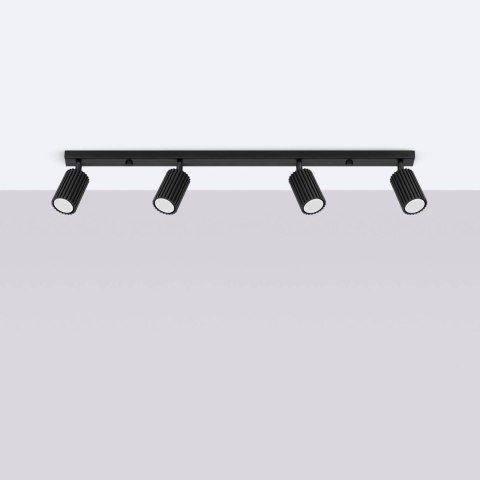 PLAFON LAMPA SUFITOWA REFLEKTOR SOLLUX  KARBON 4L czarny