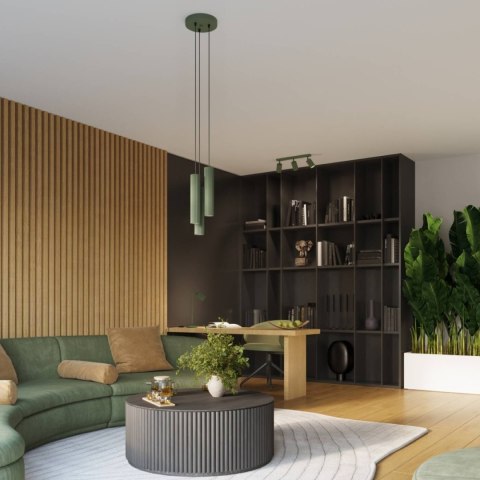 LAMPA ŚCIENNA Kinkiet KARBON 20 zielony oliwkowy