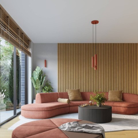 LAMPA ŚCIENNA Kinkiet KARBON 30 ochra czerwona