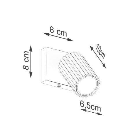 LAMPA ŚCIENNA Kinkiet KARBON ochra czerwona