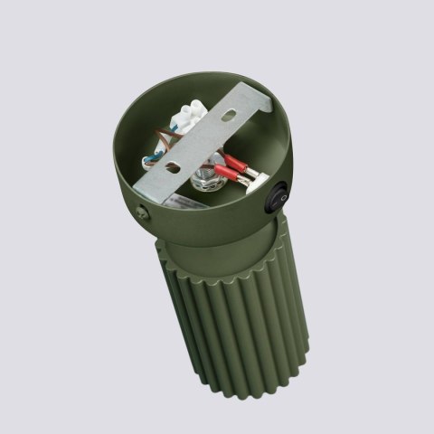 LAMPA ŚCIENNA Kinkiet KARBON zielony oliwkowy z włącznikiem