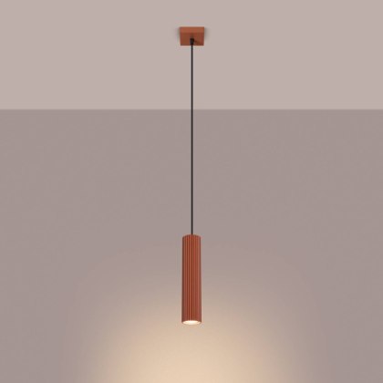 ŻYRANDOL LAMPA SUFITOWA Lampa wisząca KARBON 1 ochra czerwona