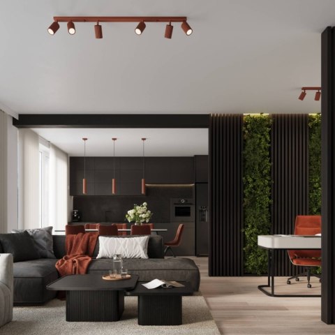 ŻYRANDOL LAMPA SUFITOWA Lampa wisząca KARBON 1 ochra czerwona