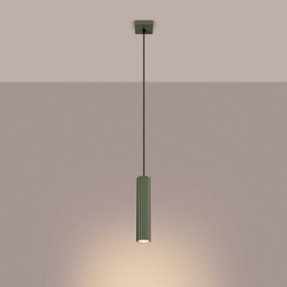 ŻYRANDOL LAMPA SUFITOWA Lampa wisząca KARBON 1 zielony oliwkowy