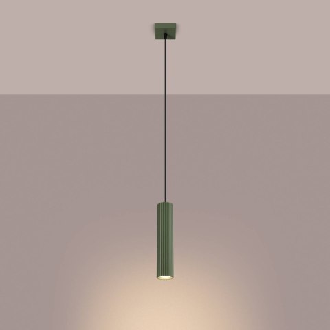 ŻYRANDOL LAMPA SUFITOWA Lampa wisząca KARBON 1 zielony oliwkowy