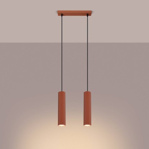 ŻYRANDOL LAMPA SUFITOWA Lampa wisząca KARBON 2 ochra czerwona