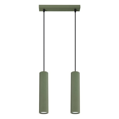 ŻYRANDOL LAMPA SUFITOWA Lampa wisząca KARBON 2 zielona oliwka