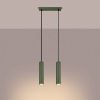 ŻYRANDOL LAMPA SUFITOWA Lampa wisząca KARBON 2 zielona oliwka