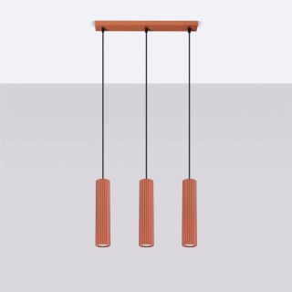 Sollux Lighting Lampa wisząca KARBON 3L ochra czerwona