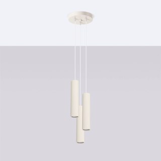 Sollux Lighting Lampa wisząca KARBON 3P beżowy