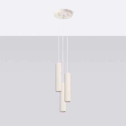 Sollux Lighting Lampa wisząca KARBON 3P beżowy