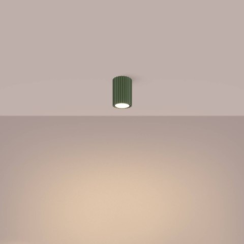 PLAFON LAMPA SUFITOWA REFLEKTOR TUBA SPOT KARBON 10 zielony oliwkowy
