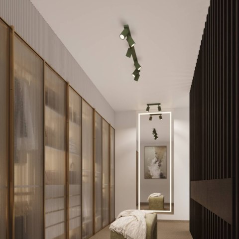 PLAFON LAMPA SUFITOWA REFLEKTOR LISTWA KARBON 2 zielony oliwkowy