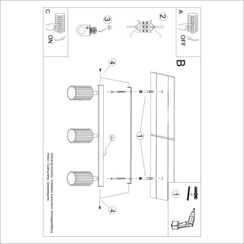 PLAFON LAMPA SUFITOWA REFLEKTOR LISTWA KARBON 3L ochra czerwona