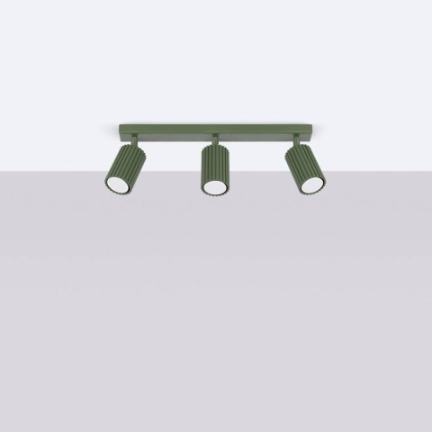 PLAFON LAMPA SUFITOWA REFLEKTOR LISTWA KARBON 3L zielony oliwkowy