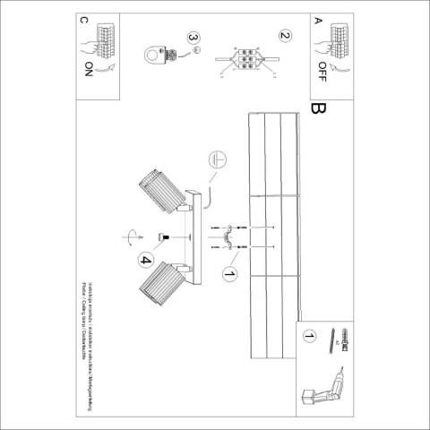 PLAFON LAMPA SUFITOWA REFLEKTOR LISTWA KARBON 4 zielony oliwkowy