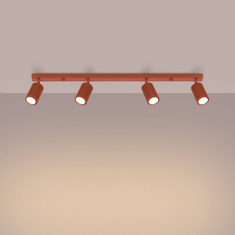 PLAFON LAMPA SUFITOWA REFLEKTOR LISTWA KARBON 4L ochra czerwona